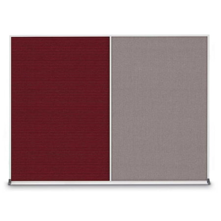 United Visual Products Triple Door Radius Corkboard, 96"X48", S UV8006-SATIN-SURF